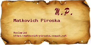 Matkovich Piroska névjegykártya