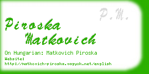 piroska matkovich business card